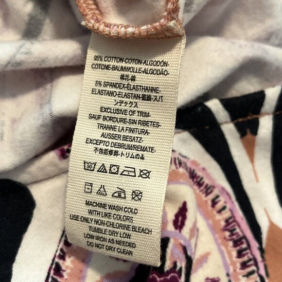 Women's Free People Pick A Place Bodysuit SZ Medium Purple Multi Print Lace Up - Picture 9 of 12